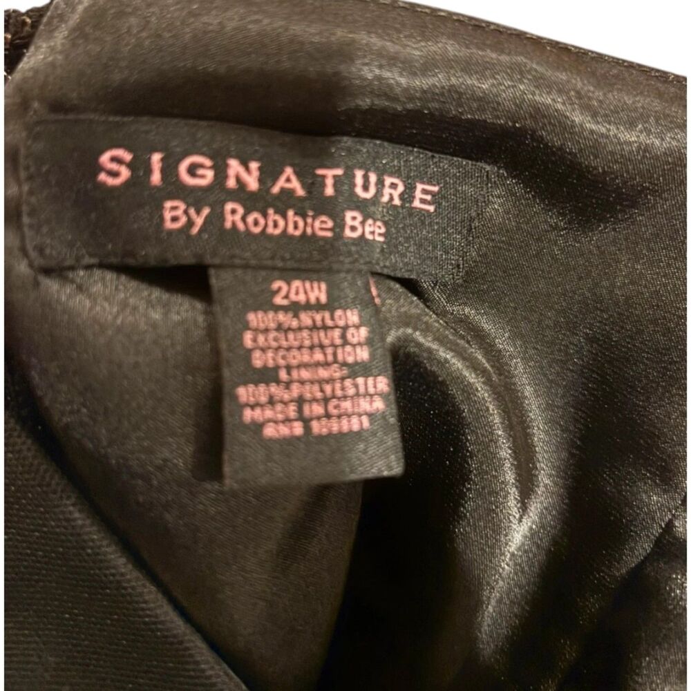 Signature by Robbie Bee Plus Size 24W Black Halter Dress, Formal Cocktail Dress - Picture 3 of 7